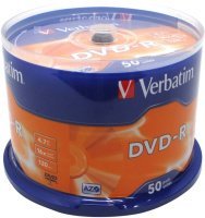 картинка Диск DVD-R Verbatim 4.7Gb 16-х, 50 шт, Cake Box от магазина Wizard Co.