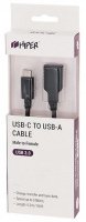 картинка Кабель USB Type-C(M) - USB A(F) Hiper {0.2м, USB 3.0, черный, CAMF300} от магазина Wizard Co.
