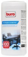картинка Салфетки Buro BU-Tsurl, для пластиковых поверхностей и офисной мебели, влажные, 100 шт., туба, истек от магазина Wizard Co.