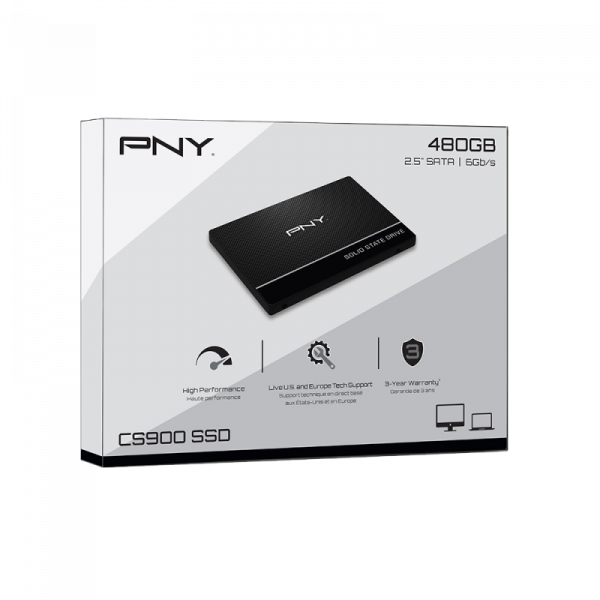 картинка SSD накопитель 480ГБ PNY CS900 {2.5", R555/W470, SATA III, TLC, SSD7CS900-480-PB} от магазина Wizard Co.