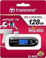 картинка Флэш-накопитель 128Gb Transcend JetFlash 790, USB 3.0, Черный/Синий от магазина Wizard Co.