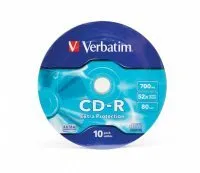 картинка Диск CD-R Verbatim 700Mb 52x Shrink (43725), 10 шт от магазина Wizard Co.